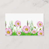 Wildblume Baby in Blütendusche Windelwanne Begleitkarte (Rückseite)