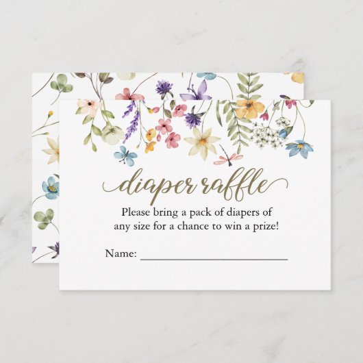 Wildblume Baby in Blütenwascherkarte Einladung (Vorne/Hinten)