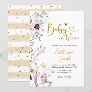 Wildblume Baby ist in Bloom Baby Dusche Einladung