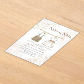 Wildblume Baby Kleidung Spanisch Gender Reveal Acryleinladungen (Ablage )