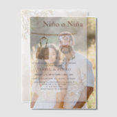 Wildblume Baby Kleidung Spanisch Gender Reveal Pergament Einladungen (Versatz (Ehepaar))