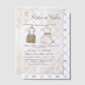 Wildblume Baby Kleidung Spanisch Gender Reveal Pergament Einladungen (Versetzt (Einladung))
