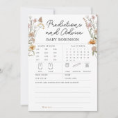 Wildblume Baby Predicdicvice Boho Game Card Einladung (Vorderseite)