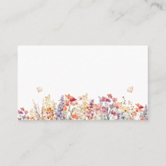 Wildblume Baby Showdiaper Raffle Ticket Begleitkarte (Rückseite)