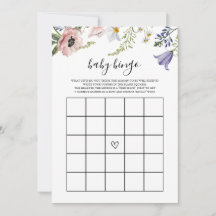 Wildblume Baby Shower Baby Bingo Game Card