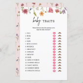 Wildblume Baby Shower Baby Tracks Spielkarten (Vorne/Hinten)