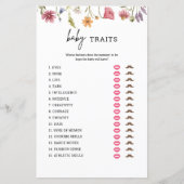 Wildblume Baby Shower Baby Tracks Spielkarten (Vorderseite)