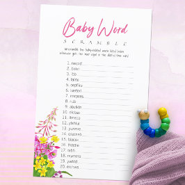 Wildblume Baby Shower Baby Word Scramble Game