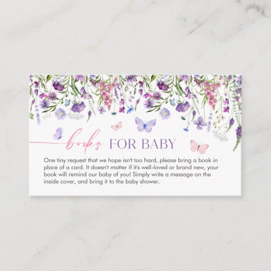 Wildblume Baby Shower Books for Baby Begleitkarte (Vorderseite)