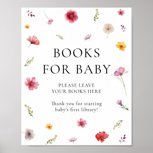 Wildblume Baby Shower Books for Baby Poster (Vorne)