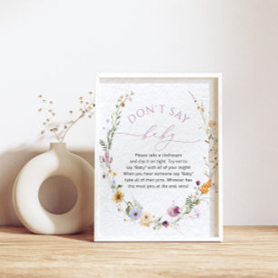 Wildblume Baby Shower "Don't Say Baby" Game Poster