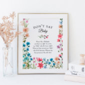 Wildblume Baby Shower "Don't Say Baby" Game Poster