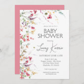 Wildblume Baby Shower Einladung, Boho Floral Einladung (Vorne/Hinten)