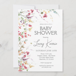 Wildblume Baby Shower Einladung, Boho Floral Einladung