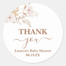 Wildblume Baby Shower Girl Classic Round Sticker