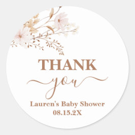 Wildblume Baby Shower Girl Classic Round Sticker