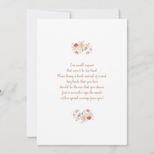 Wildblume Baby Shower Girl Einladung (Rückseite)