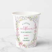 Wildblume Baby Shower Girl Pink Floral Pappbecher (Rückseite)