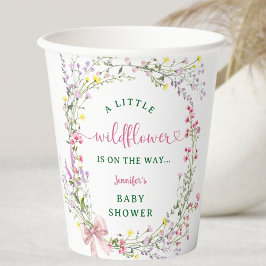 Wildblume Baby Shower Girl Pink Floral Pappbecher
