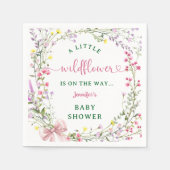 Wildblume Baby Shower Girl Pink Floral Serviette (Vorderseite)