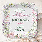 Wildblume Baby Shower Girl Pink Pappteller