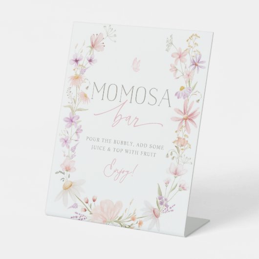 Wildblume Baby Shower Mimosa Bar Sockelschild (Vorderseite)