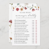 Wildblume Baby Shower Mommy oder Daddy Game Card Einladung (Vorne/Hinten)