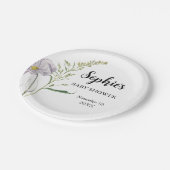 Wildblume Baby Shower Paper Plate Pappteller (Schrägansicht)