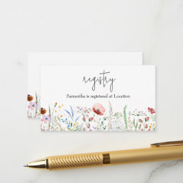 Wildblume Baby Shower Registry Begleitkarte