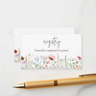 Wildblume Baby Shower Registry Begleitkarte