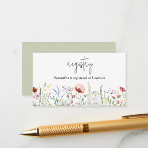 Wildblume Baby Shower Registry Begleitkarte