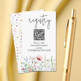 Wildblume Baby Shower Registry Begleitkarte