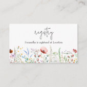 Wildblume Baby Shower Registry Begleitkarte (Vorderseite)