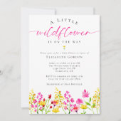 Wildblume Baby Shower Registry QR Code 2 Seite Einladung (Vorderseite)