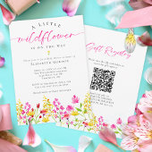 Wildblume Baby Shower Registry QR Code 2 Seite Einladung