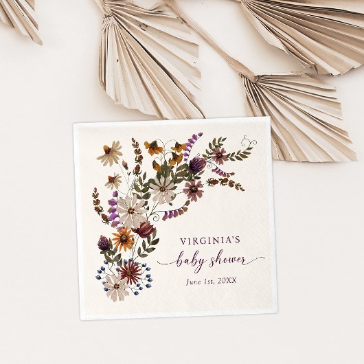 Wildblume Baby Showpapier Napkins Serviette