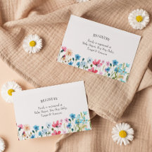 Wildblume Baby Showregisterkarte Beipackkarte