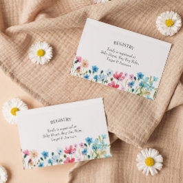 Wildblume Baby Showregisterkarte Beipackkarte Visitenkarte