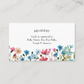 Wildblume Baby Showregisterkarte Beipackkarte Visitenkarte (Vorderseite)