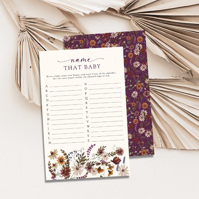 Wildblume Baby Showspiel (Wildflower Baby Shower Game
)