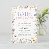 Wildblume Baby Sprinkle Baby Dusche Einladung (Stehend Vorderseite)