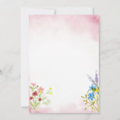 Wildblume Baby Tea Party Dusche Einladung (Rückseite)