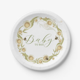 Wildblume Baby to Bee Baby Dusche Pappteller