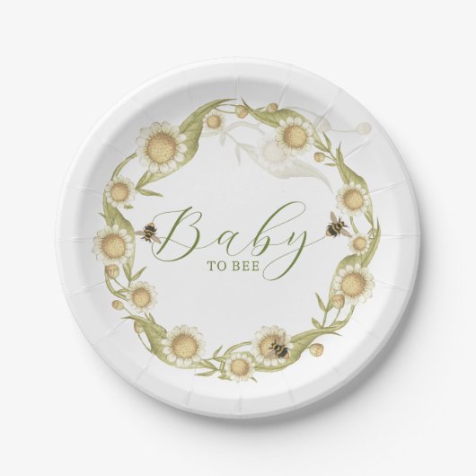 Wildblume Baby to Bee Baby Dusche Pappteller (Vorderseite)