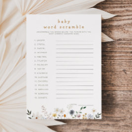 Wildblume Baby Word Scramble herunterladbare Karte