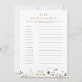 Wildblume Baby Word Scramble herunterladbare Karte (Vorderseite)
