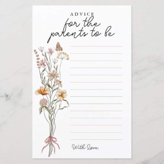 Wildblume Babyduschberatung für die Elternkarte (Vorderseite)