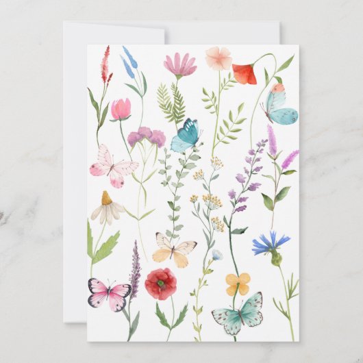 Wildblume Babyduschberatung und Vorhersagekarte Einladung (Rückseite)