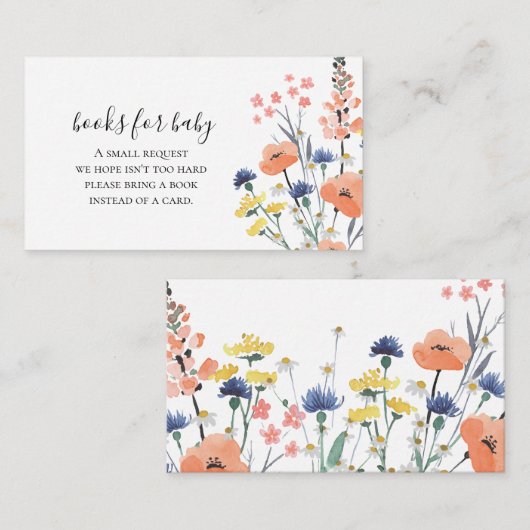 Wildblume Babyduschbücher für Kinder Begleitkarte (Vorne/Hinten)