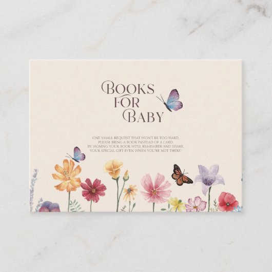 Wildblume Babyduschbücher für Kinder Begleitkarte (Vorderseite)